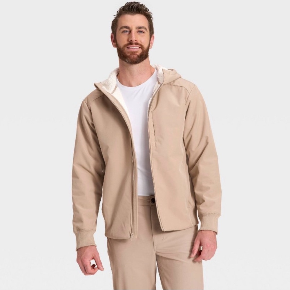 Men's Tan Hooded Jacket